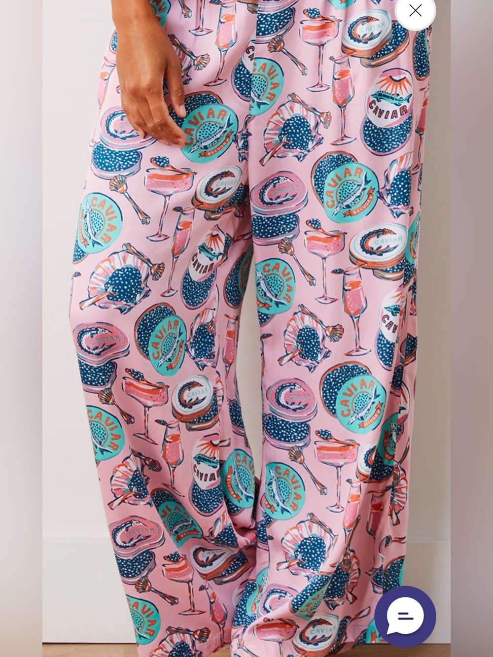 Printfresh Champagne & Caviar Pink Printed Wide Leg pockets pants Small